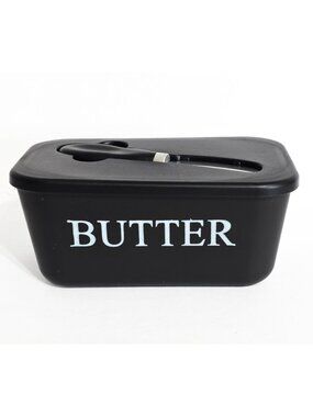 Butter Dish with Stainless Steel Butter Knife Covered Cheese Box Slice Container